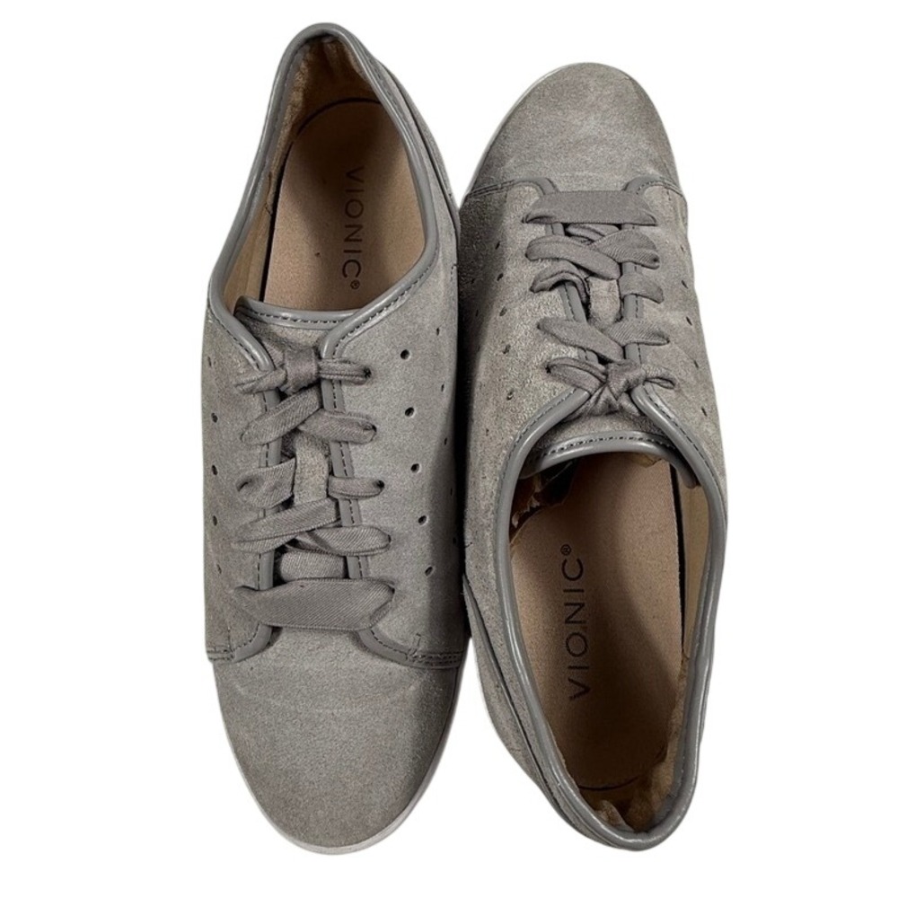 Vionic Keke Suede Grey Lace Up Platform Sneakers Womens 8 TVW5371 Walking Shoes - Picture 2 of 6